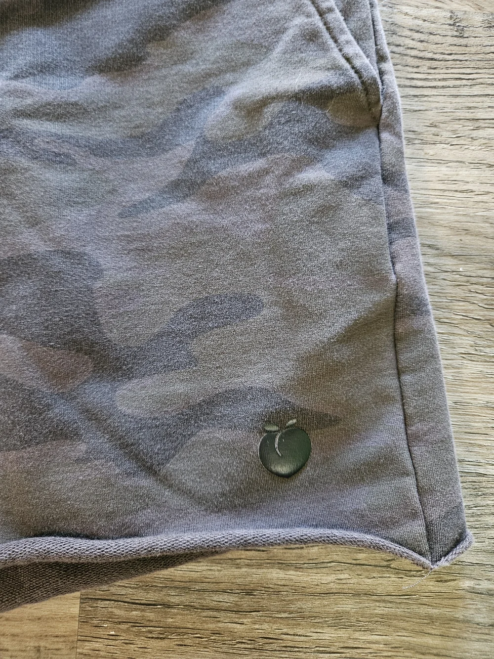 Flexliving Faded Camo Raw Hem Lifting Sweat Shorts